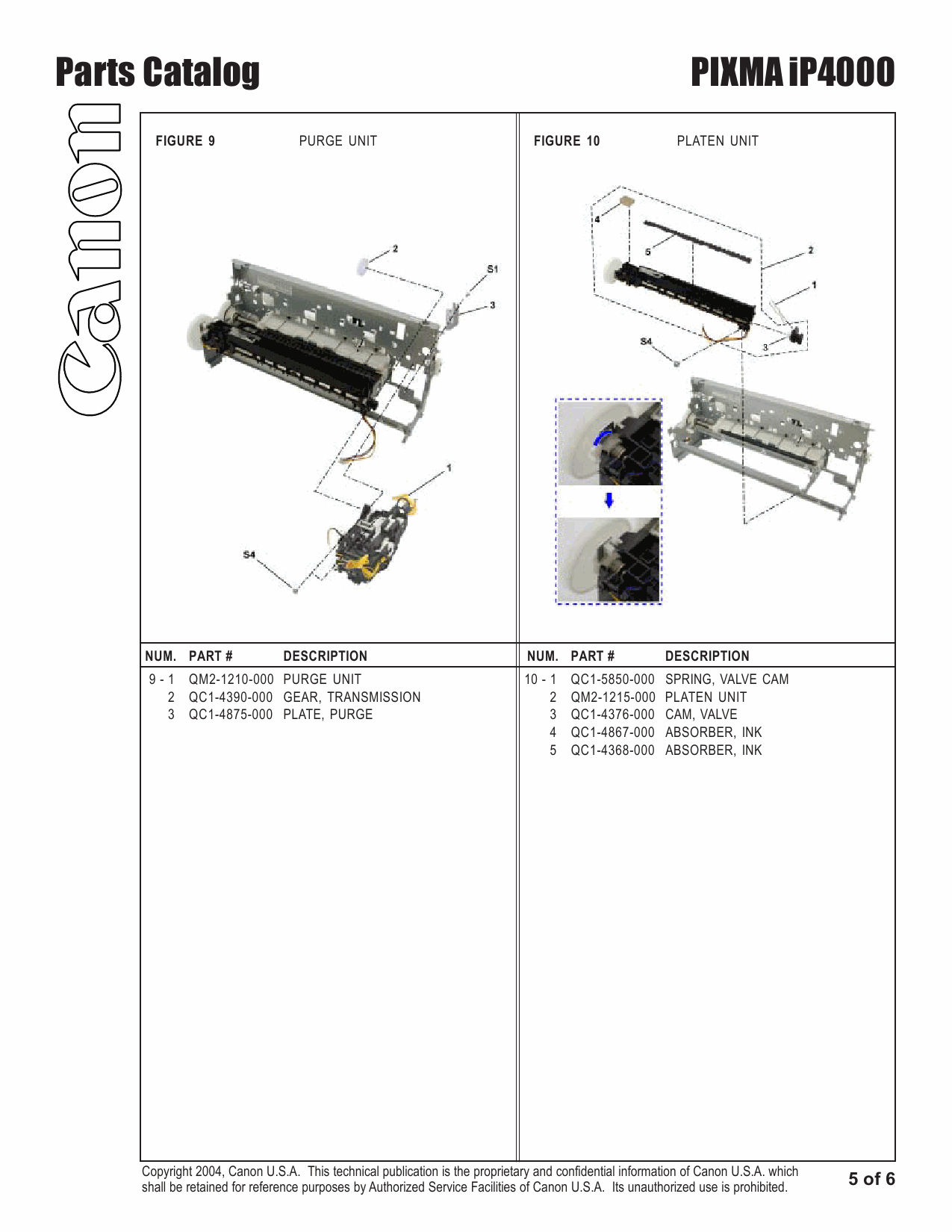 Canon PIXMA iP4000 Parts Catalog-6